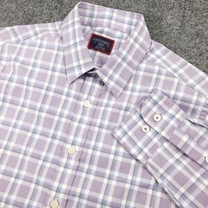 UNTUCKit Passetto Shirt Mens Small Slim Fit Performance Polyester Lavender Plaid